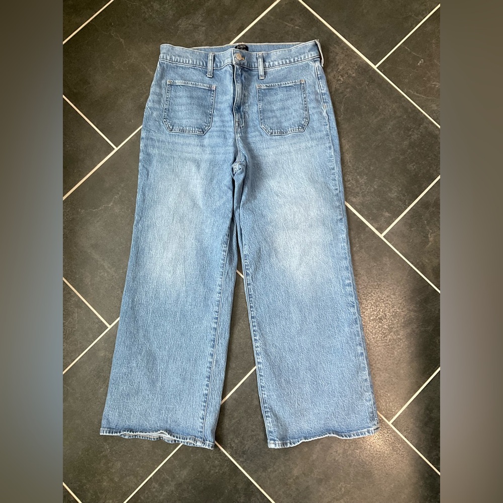 J.Crew Wide Leg Crop Jeans Size 30 | High Rise Blue Denim - Picture 2 of 6